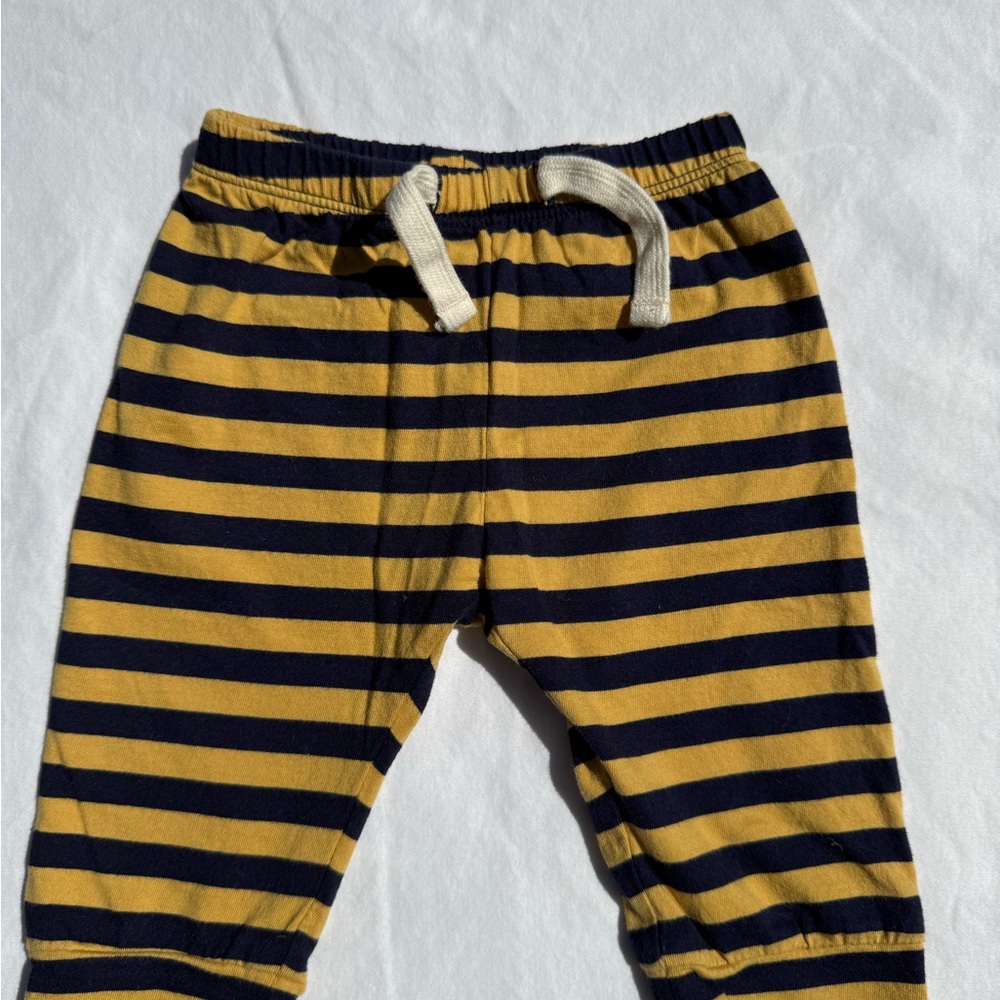 Striped Yellow and Navy Baby Pants